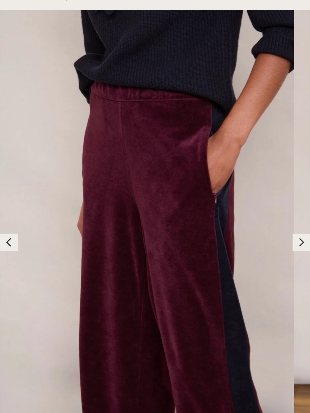 Camille Velour Trouser - Deep Plum Size EU 40 Excellent Condition